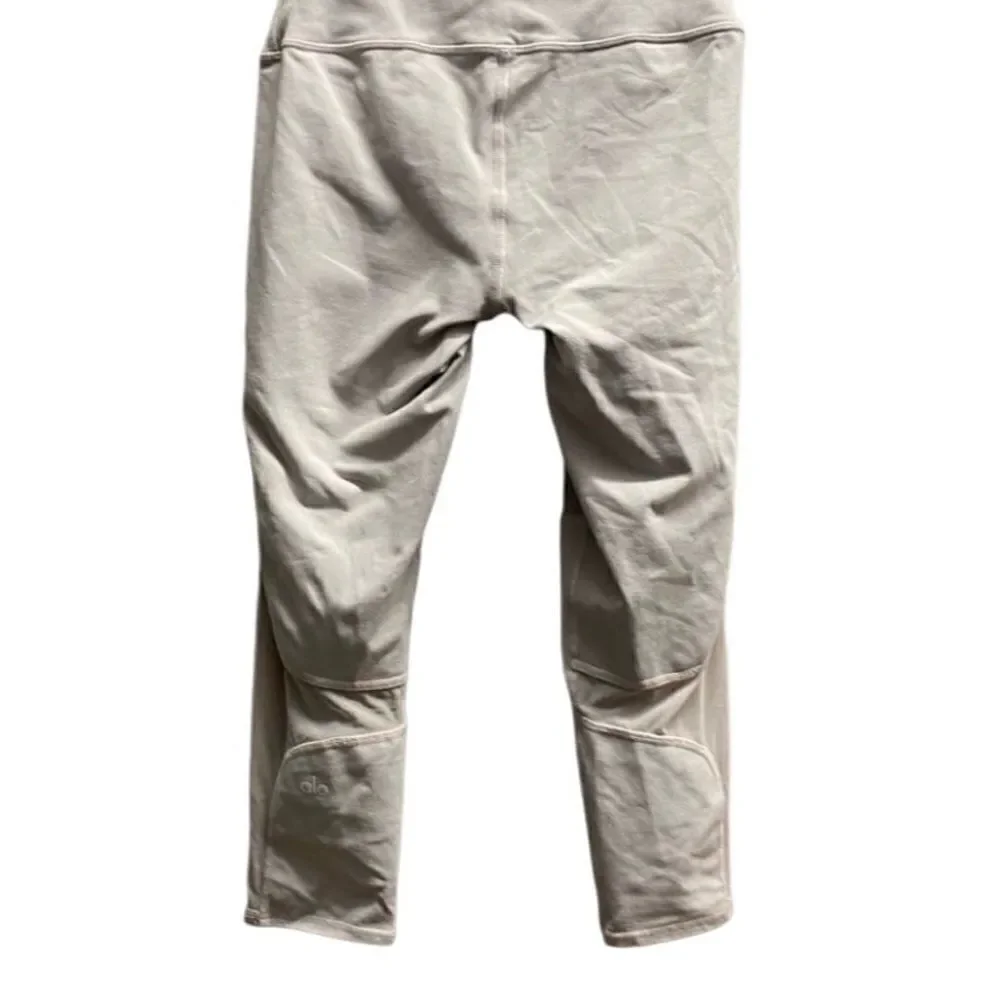 ALO womans light gray Capri sheer panel leggings active wear size med